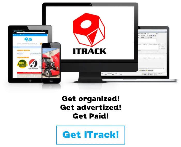 ITrack inventory software on mobile, tablet, laptop, and desktop devices; with call to action